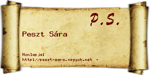 Peszt Sára névjegykártya