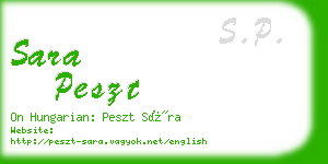 sara peszt business card